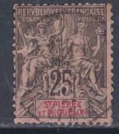 Saint Pierre Et Miquelon N° 66 O, Type Groupe 25 C. Noir Sur Rose, Oblitération  Légère  Sinon TB - Gebraucht