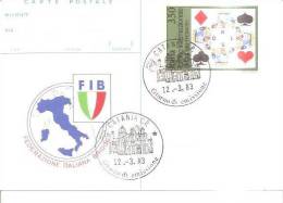 68995)cartolina Illustratoria Fib - Federazione Italiana Bridge - Spielkarten