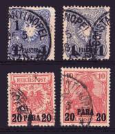 Levant Bureaux Allemands Aigle En Relief Lot De 2 Timbres Ob.1884 N°3 C15€ - Deutsche Post In Der Türkei