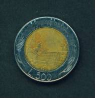 ITALY  -  1991  500 Lira  Circulated As Scan - 500 Lire