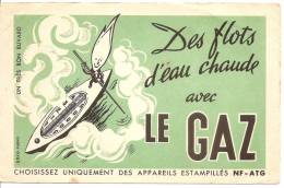 BUVARD: Des Flots D'eau Chaude Avec Le Gaz - Elektrizität & Gas