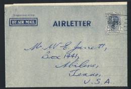 1947 George VI  7 D. Airletter To USA - Aerogramme