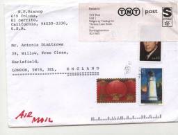 Mailed Cover (letter) With Stamps    From USA To UK - Lettres & Documents