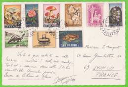 Sur CP (20cm X 13cm) - SAN MARIN - 9 Timbres - Cachet Du 24-8-1967 - Lettres & Documents