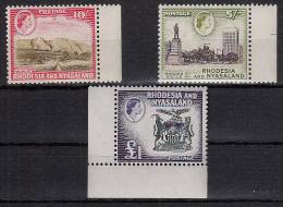 Xx001 RHODESIA & NYASALAND 1959 Issue, SG29-31 High Vales Definitive Set, MNH (cv = £92) - Rhodesien & Nyasaland (1954-1963)