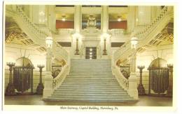 USA, Main Stairway, Capitol Building, Harrisburg, PA, Unused Postcard [12997] - Harrisburg