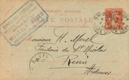 08 CARTE CORRESPONDANCE ENVOYEE AUX FORGES ET FONDERIES DE SAINT NICOLAS PRES REVIN - Revin