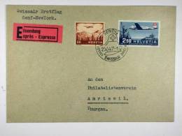 Switserland: Swiss Air Erstflug Genf-New York   Cover 1947, Mi 479, Cat Value 45 Euro - Covers & Documents