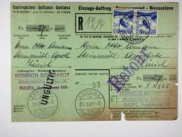 Switserland:  1941, Einzugs Auftrag , Paar 30 C - Covers & Documents