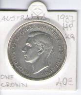 AUSTRALIA 1937 ONE CROWN " HP" " KG "silver Coin - Crown