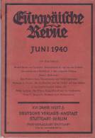 EUROPEISCHE REVUE  -  1940  -  70 PAGES  -  KONSERVATIVE UND AB 1933 NATIONALSOZIALISTISCHE  DEUTSCHE MONATSZEITSCHRIFT - Allemand