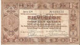 BILLETE DE HOLANDA DE 1 GULDEN DEL AÑO 1938  (BANKNOTE) - 1 Gulden
