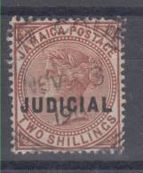 Great Britain Colony Jamaica Queen Victoria 2 Shillings "Judicial" Overprint USED - Jamaica (...-1961)