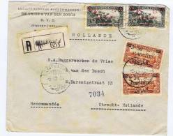 Alaouites: Registered Cover Sent From Lattaquie To Utrecht - Holland 1930 Mixed Stamps RRR - Lettres & Documents