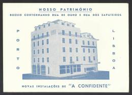 PORTUGAL - A CONFIDENTE - NOVAS INSTALAÇÕES - LISBOA - MATA BORRÃO - BUVARD - BLOTTER - 212x 150 Mm - 2 Scans - Bank & Versicherung