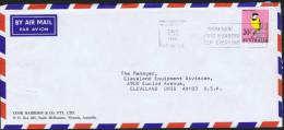 1965 Air Letter To The USA  - 20 Cents Golden Whistler Solo - Lettres & Documents