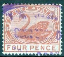 Western Australia 1890 Swan 4p - Lot. 1536 - Gebruikt