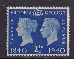 GB 1940 KGV1 2 1/2d UNUSED BLUE CENTENARY STAMP NO GUM SG 483.( G917 ) - Unused Stamps