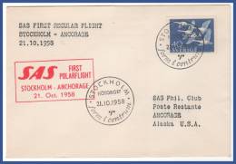 STOCKHOLM > ANCORAGE Alaska SAS POLARFLIGHT 21/10/1958 - Covers & Documents