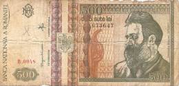 2 PIECES OF 500 LEI 1992 - ROUMANIA;RUMANIA; ROMANIA -BANKNOTE;BILL;GELD;PAPER MONEY - Romania