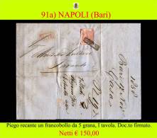 Bari-00091a - Piego (con Testo) Del 17 Novembre 1858. Reca Un Francobollo Da 5 Grana, I Tavola. - Napels
