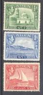 ADEN, 1939 ½A, 1A, Light Mounted Mint + 1½As (unused No Gum) - Aden (1854-1963)
