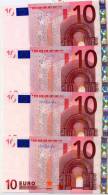 BANCONOTE DA EURO 10 X GERMANIA 2012 E004,E005 (TRICHET),E006. E E007(DRAGHI) UNC FDS - 10 Euro