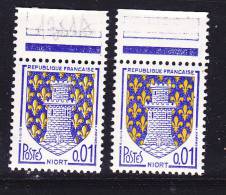 FRANCE N° 1351A 0.01 BLEU ET JAUNE BLASON DE NIORT PALE ET FONCE - Nuovi