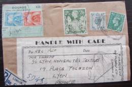 Front Of Packet - Superb Registered Piece From London To Lyon France With 4d+1/2d+2/6d With 10f+2f French Tax Stamps - Covers & Documents