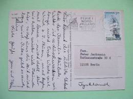 Denmark 1993 Postcard "Tornby Beach" To Berlin Germany - Sailing Ship - Map Cancel - Cartas & Documentos