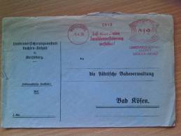 Merseburg 8.4.38 Laß Nicht Deine Invalidenversicherung Verfallen! Landesversicherungsanstalt Sachsen-Anhalt 12 Pfennig - Machines à Affranchir (EMA)