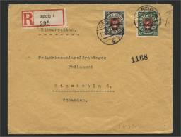 GERMANY / DANZIG, RARE COVER W. 1930 OVPT STAMPS REGISTERED TO SWEDEN - Lettres & Documents