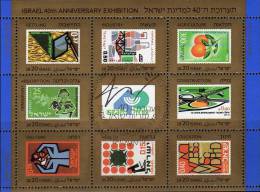 40 Jahre Unabhängigkeit 1988 Israel Block 38 O 10€ Marken #110 134 290 297 345 Stamp On Stamp Bf Bloc Flag Sheet Of Asia - Used Stamps (without Tabs)