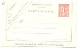 LTR7 - FRANCE EP CL SEMEUSE LIGNEE 10c DATE 626 NEUVE CARTON CHAMOIS CLAIR - Letter Cards