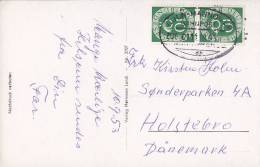 Germany PPC Bad Oyenhausen Goldfischteich KÖLN - HANNOVER Bahnpost 1953 To Denmark Verl. Hermann Larch (2 Scans) - Bad Oeynhausen