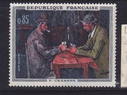 FRANCE N° 1321  85C POLYCHROME LES JOUEURS DE CARTES DE CEZANNE  COULEURS + CLAIRES ET HAUTS DE VISAGES BLANCS** - Ungebraucht