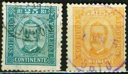 PORTOGALLO, PORTUGAL, KING CARLOS, 1892, FRANCOBOLLI USATI, Scott 67,71a   YT 66,70   Afi 68,70 - Usati