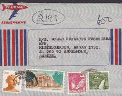 India Airmail Aerogramme MERRIMPEX PRIVATE Ltd. Private Print 1995 To ÄNGELHOLM Sweden Ghandi Stamp (2 Scans) - Luftpost