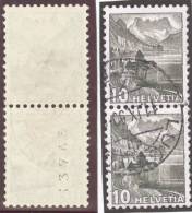 Schweiz Rollenmarke 1948 Zu#286RM Paar Gestempelt Lugano 1950-09-11 - Rouleaux