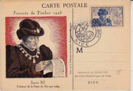 CARTE MAXIMUM JOURNEE DU TIMBRE 1945 -CAD NICE -COTE : 35 € - 1940-1949