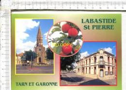 LABASTIDE SAINT PIERRE -  3 Vues  :  L' Eglise - Verger - L' Hôtel De Ville - Labastide Saint Pierre
