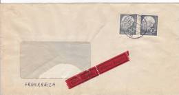 LETTRE BUND 1957, Mi 261  MeF, FRANKFURT  Pour La FRANCE /2731 - Covers & Documents