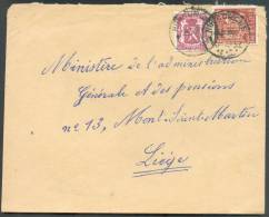 N°479-762 - 1Fr.35 Exportation + 40 Centimes Lion  Obl. Sc HUCCORGNE Sur Lettre Du 2-02-1949 Vers Liège - 8474 - 1948 Exportation