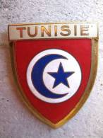 ANCIENNE PLAQUE DE SCOOTER EMAILLEE ANNEE 1950 TUNISIE EXCELLENT ETAT AUCUNS ECLATS DRAGO PARIS - Autres & Non Classés