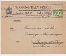 LETTRE COVER, PAYS BAS 1927, WAANING-TILLY FRERES HARLEM Pour FRANCE /2920. - Brieven En Documenten