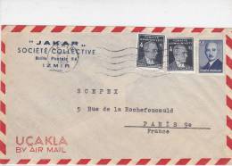 LETTRE  COVER, TURQUIE 1951 , IZMIR Pour FRANCE /2932 - Covers & Documents