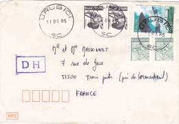 Lettre Cover BRESIL 1985, URUBICI Pour La FRANCE, CHENILLE MARRON  /2938 - Lettres & Documents