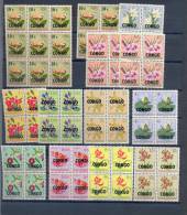 Congo : Ocb Nr : Lot Flowers Blocks  ** MNH (zie Scan) 382 - Ongebruikt