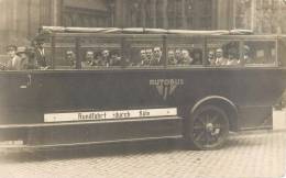 CARTE PHOTO : COLOGNE KÖLN AUTOBUS RUNDFAHRT DURCH BUS AUTOCAR DEUTSCHLAND 1922 - Bus & Autocars
