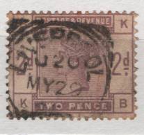 Fra381 Great Britain, Inghilterra, Angleterre, N.78 Y&T, 1883-84 Lilac & Green, Regina, Queen Victoria, 2 Pence Violetto - Non Classés